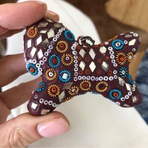 Vintage antique Colorful Beaded horse Ornament